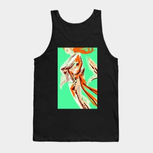 Mermay Koi Carp Mermaid kimono pretty girl redhead art Fishpond Tank Top